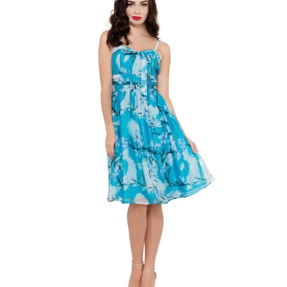 💙☁️Clara Flare Dress with Bow Tie Blue☁️💙 - Picture 5 of 12